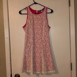 Pink and white lace dress